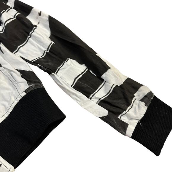 Religion Abstract Print Black & White Bomber Jacket - Picture 5 of 9